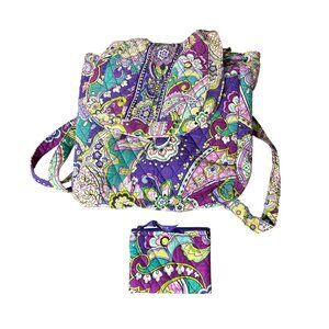 Vera Bradley Backpack and Matching Wristlet Heather Pattern